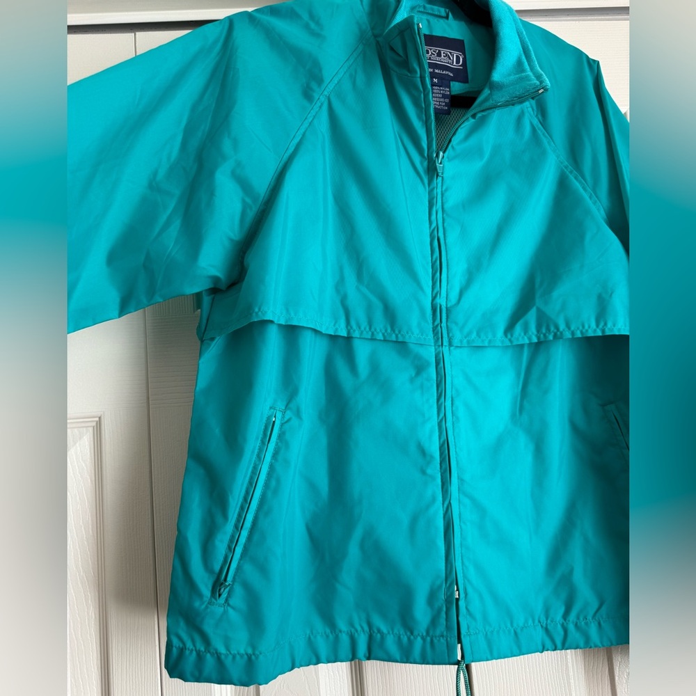 Vintage Lands' End Turquoise Windbreaker Jacket - Picture 4 of 6